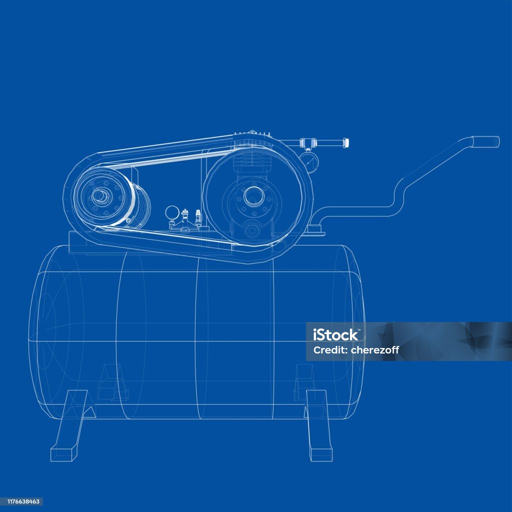 Compressor Outline Outline Air Compressor Vector Stock Illustration - Download Image Now ...