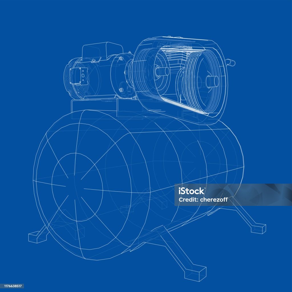 Compressor Outline Outline Air Compressor Vector Stock Illustration - Download Image Now ...