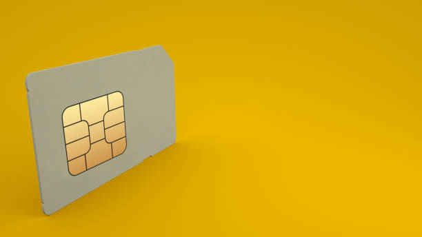 istock SIM card isolated on yellow background. 3d illustration 1176639263