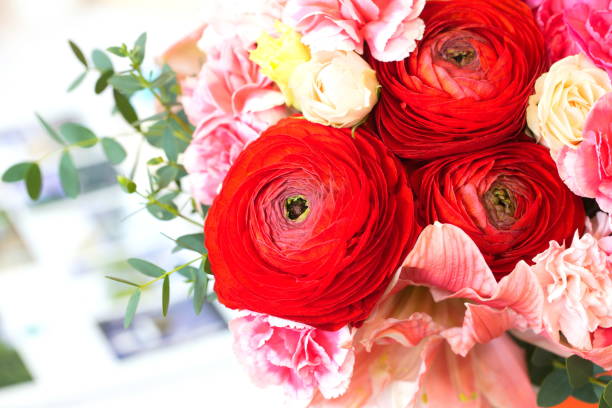 istock Festive table decoration with flowers at a wedding exhibition 1176643675