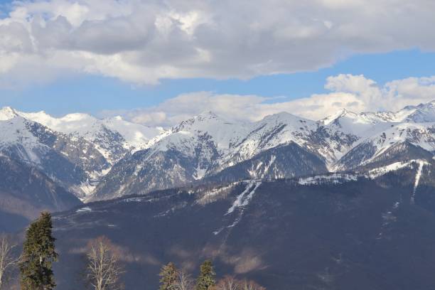 istock Panorama of the Caucasus mountains covered with snow 1176644289
