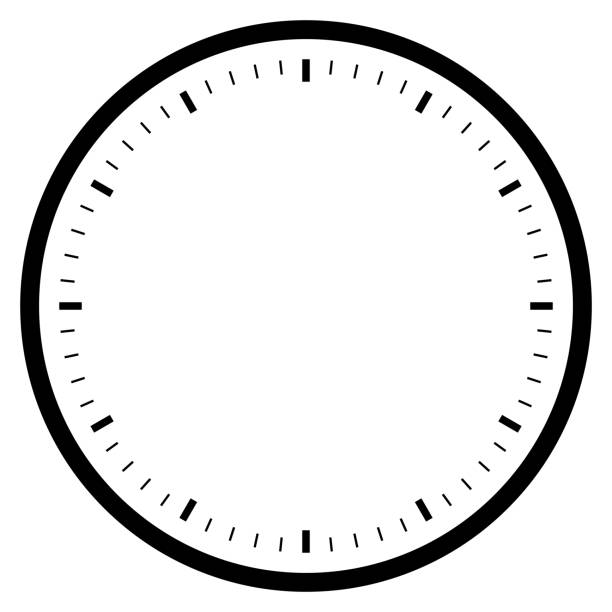 черные пустые часы изолированы на белом для шаблона и дизайна - clock face stock illustrations