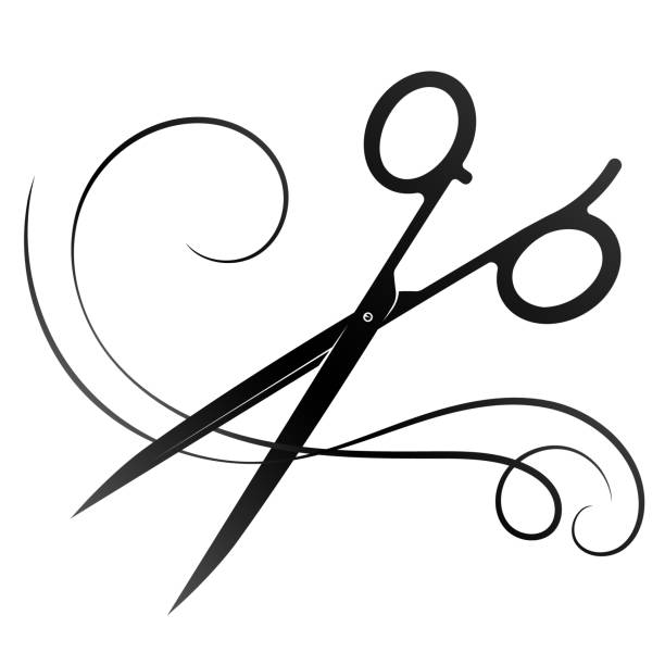Hairdresser Scissors And Curl Of Hair Stock Illustration - Download Image  Now - Abstract, Barber, Barber Shop - iStock