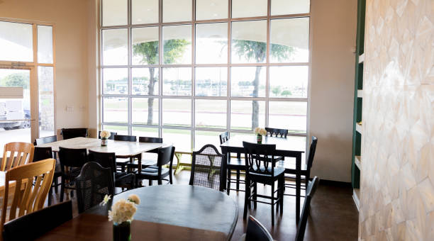 istock Dining area is clean and ready for restaurant customers 1176650713
