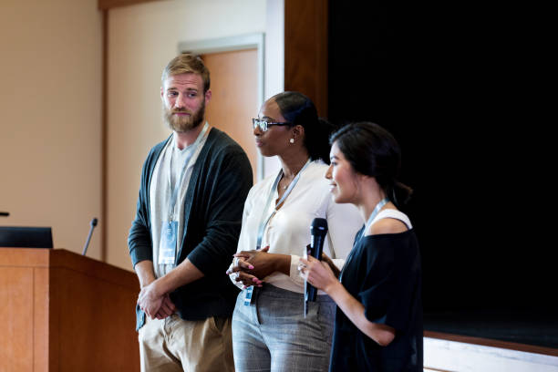 istock Diverse businesspeople participate in panel discussion 1176650848