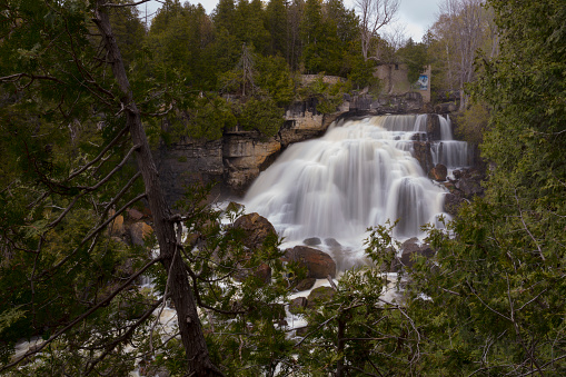 Inglis Falls on a late spring day in Ontario, Canada.