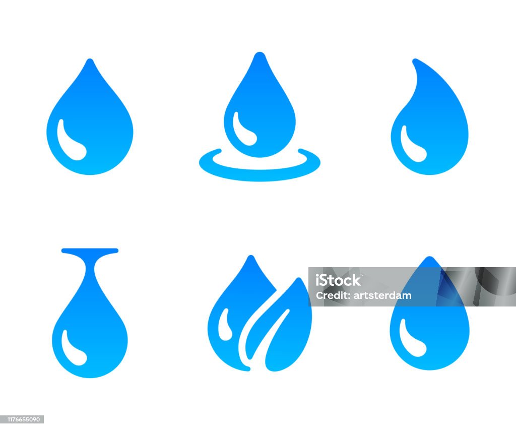 물 방울 아이콘입니다. 블루 물방울 디자인 - 로열티 프리 방울 벡터 아트