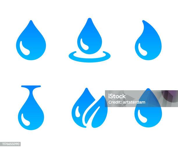 물 방울 아이콘입니다 블루 물방울 디자인 방울에 대한 스톡 벡터 아트 및 기타 이미지 - 방울, 에센셜 오일, 물