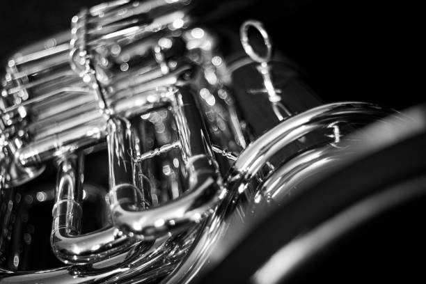 tuba nero - close up nightclub trumpet nobody foto e immagini stock