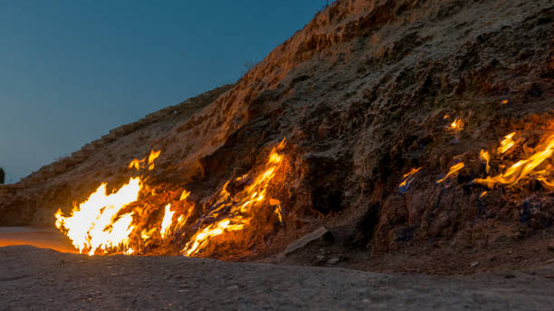 istock Powerful fire of natural gas, Azerbaijan 1176656150