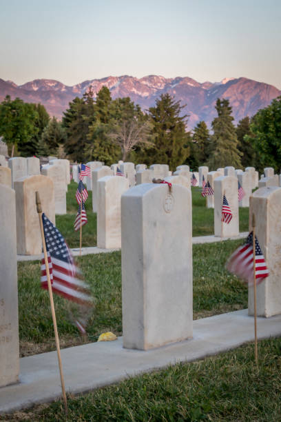 istock Military Grave Markers 1176657762