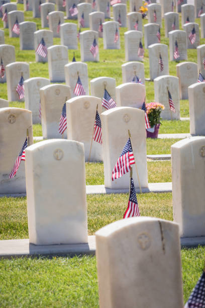 istock Military Grave Markers 1176658338