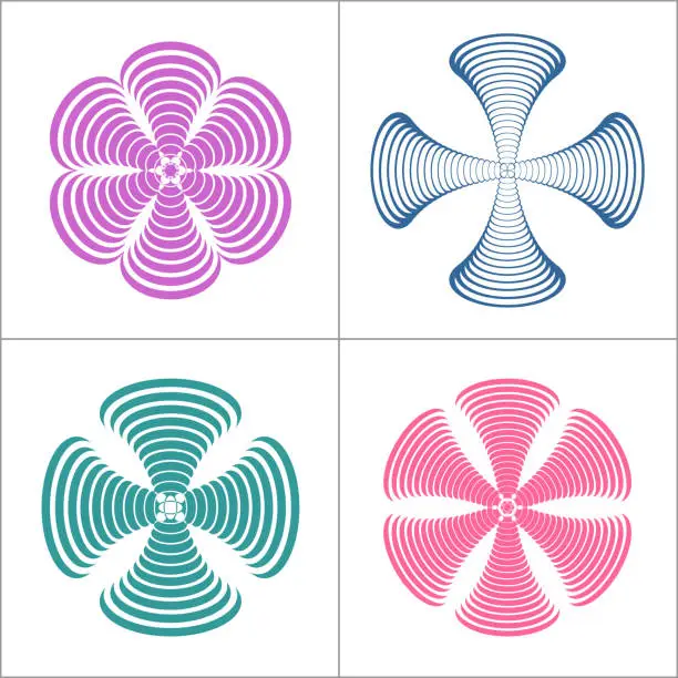 Vector illustration of Design elements set. Abstract color icons.