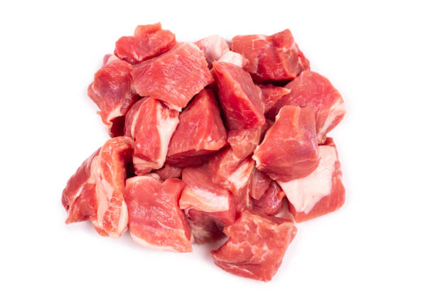 istock Fresh raw pork pieces isolated. 1176661342