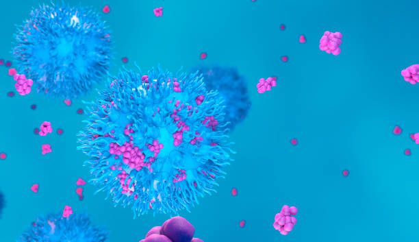 istock Proteins with lymphocytes , t-cells or cancer cells 1176674533