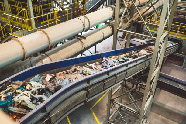 istock Conveyor belts at recycling center 1176676576
