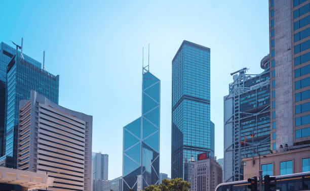 istock Modern office building close up in Hong Kong 1176678160