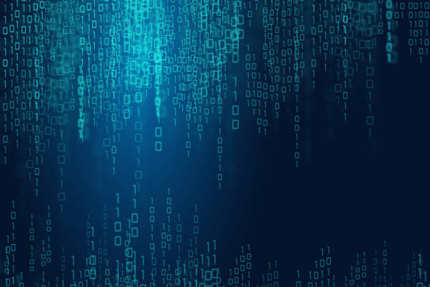 binarne dane matrycy sieciowej tła jako cyfrowe abstrakcyjne tło - coding algorithm computer software computer language stock illustrations