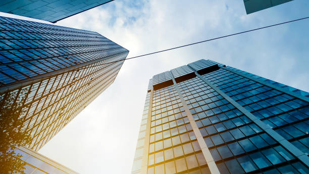 istock Contemporary skyscraper glass building for background usage. Abstract architectural background 1176684816