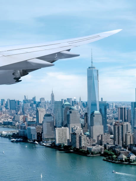 looking out from a flying passenger plane window