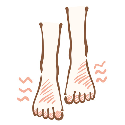Illustration of feet with skin problems
