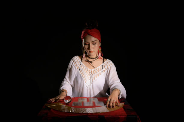 istock Tarot card woman on background 1176689132