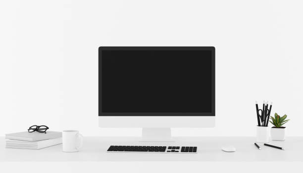 istock Mock up of workplace with accessories,business text space on white background,Notebook,keyboard,cup of black coffee,pencils and computer.3D rendering. 1176689239