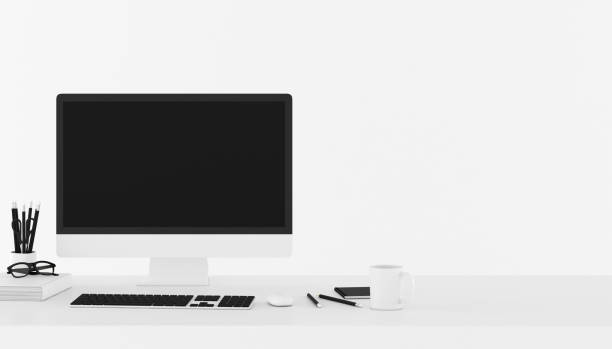 istock Mock up of workplace with accessories,business text space on white background,Notebook,keyboard,cup of black coffee,pencils and computer.3D rendering. 1176689241