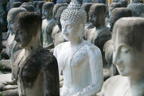 istock landscape of weathered buddha statue background. 1176692850