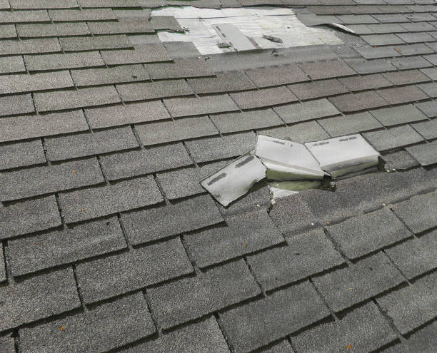 dano da saraiva da telha do telhado - storm damage - fotografias e filmes do acervo