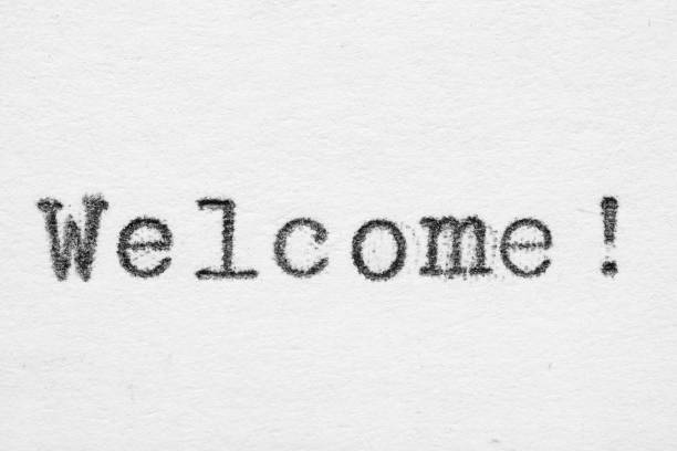 istock Welcome word on white paper printed with typewriter 1176697703