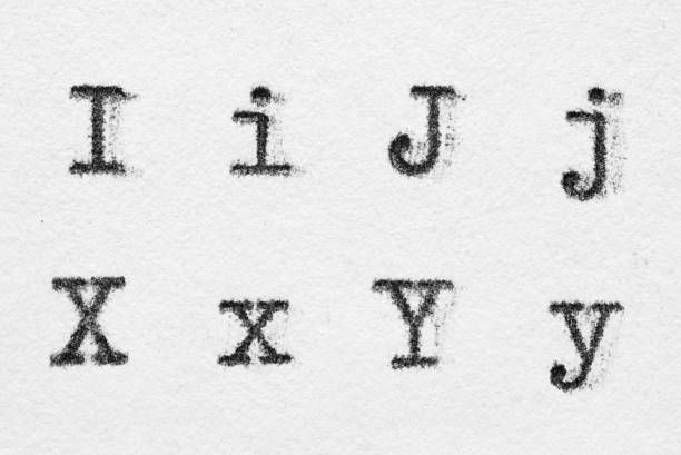 istock Real typewriter font alphabet with letters I, J, X, Y 1176697714