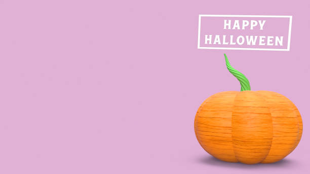 istock 3d rendering pumpkin on pink background for halloween concept. 1176698901