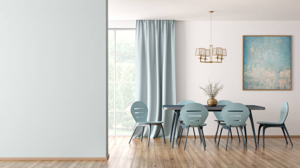 istock Interior of modern dining room 3d rendering 1176700284