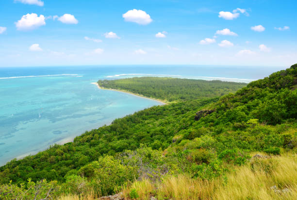 istock View from mountain Le Morne Brabant, Mauritius island. 1176700287
