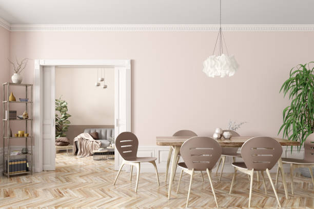 istock Interior of modern dining room 3d rendering 1176700829