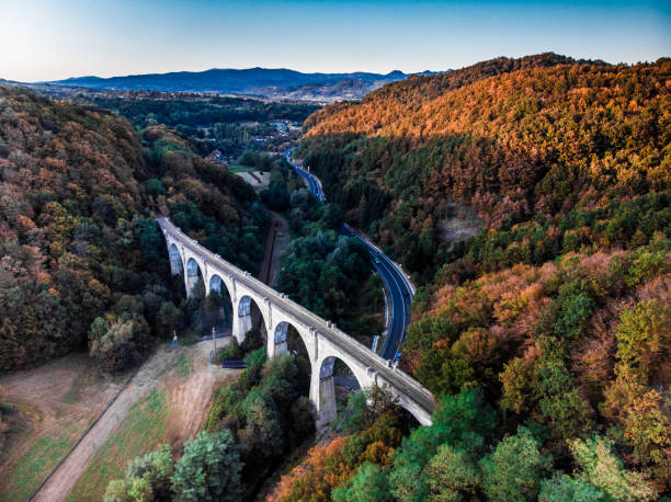 istock Aerial view of highway and viaduct bridge 1176702794
