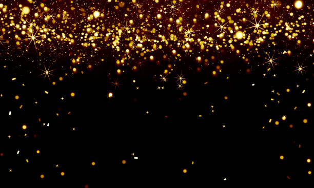Festive background, gold lights on black, glitter, confetti, yellow, Christmas, party, tinsel Abstract, background, black, bright, celebration, Christmas, confetti, decoration, design, festive, holiday background, sparkle, glow, gold, Golden lights, on black, Golden, holiday, light, luxury, new, party, Shine ,shiny ,sparkle, texture, tinsel, year, yellow chinese zodiac sign photos stock pictures, royalty-free photos & images