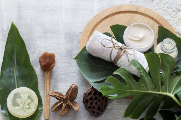 istock Spa composition with Wellness items for body care. 1176712400