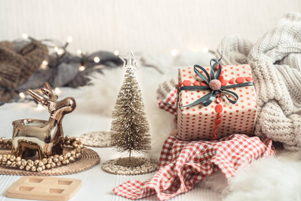 istock Christmas still life background with festive decor. 1176712824