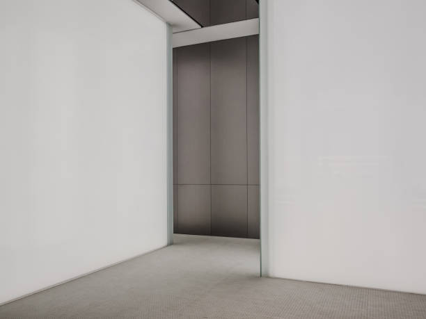 istock Perspective view of Empty Space with LED Light Lamps and Lights Shade on Wall for Gallery Interior 1176713538