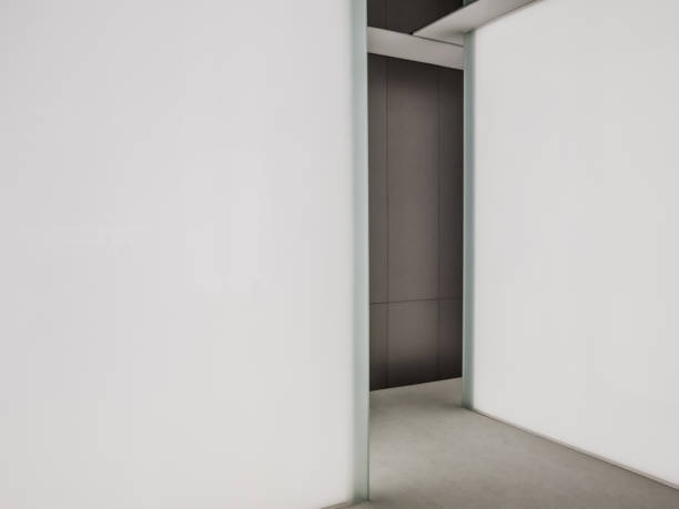 istock Perspective view of Empty Space with LED Light Lamps and Lights Shade on Wall for Gallery Interior 1176713547