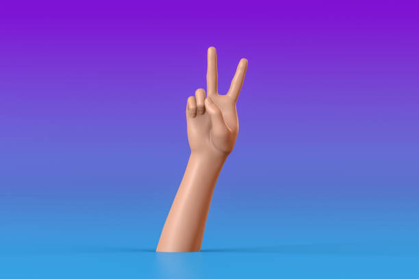 istock 3D Hand Gesture, Female Mannequin, Victory Peace Sign 1176713574