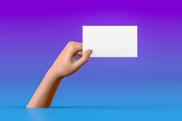 istock 3D Hand Holding Empty Card, Female Mannequin 1176714557