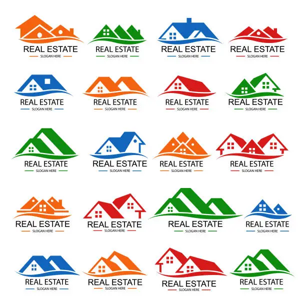 Vector illustration of Real estate logo design set