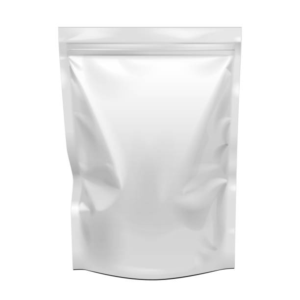 istock Blank Food Stand Up Flexible Pouch Snack Sachet Bag. Mock Up, Template. Illustration Isolated On White Background. Ready For Your Design. Product Packaging. Vector EPS10 1176716417