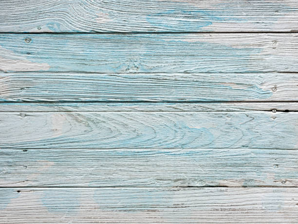 istock Distressed, worn, weathered, old, blue and white wooden teak panel abstract background. 1176716447