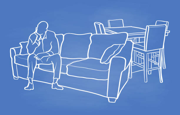 40+ Bored People Watching Tv Stock Illustrations, Royalty-Free