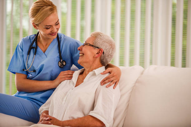istock Senior woman getting advice from a nurse 1176718318