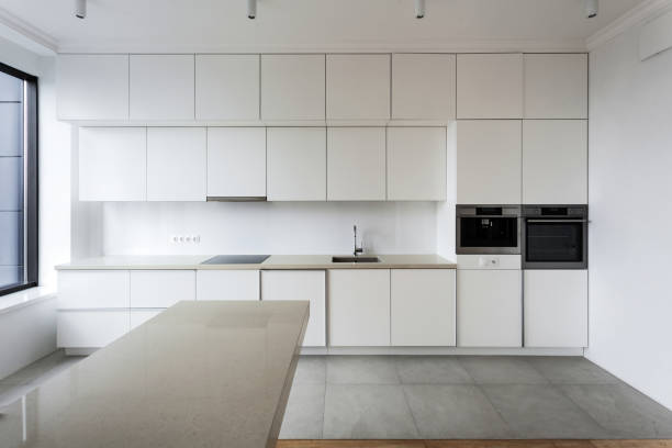 istock Modern and new kitchen with built in appliance 1176719823